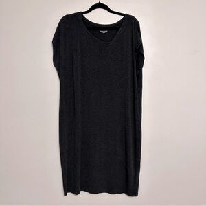 Eileen Fisher Viscose Asymmetric Neckline Jersey Knit Dress Size Large
